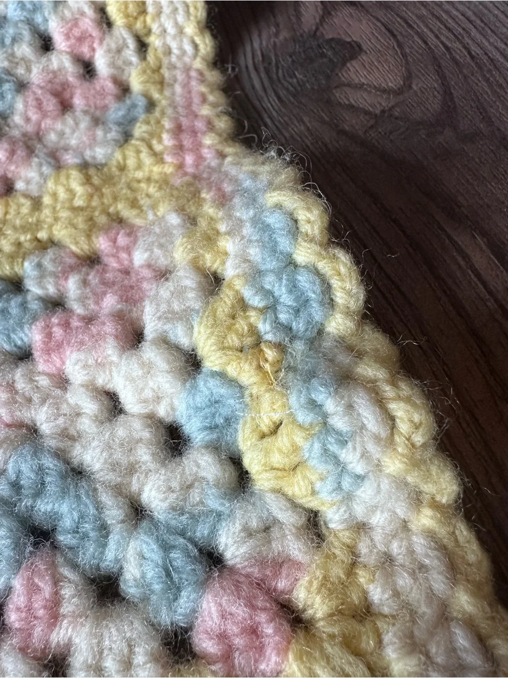 Vintage Handmade Granny Square Crochet Throw Baby Blanket Afghan